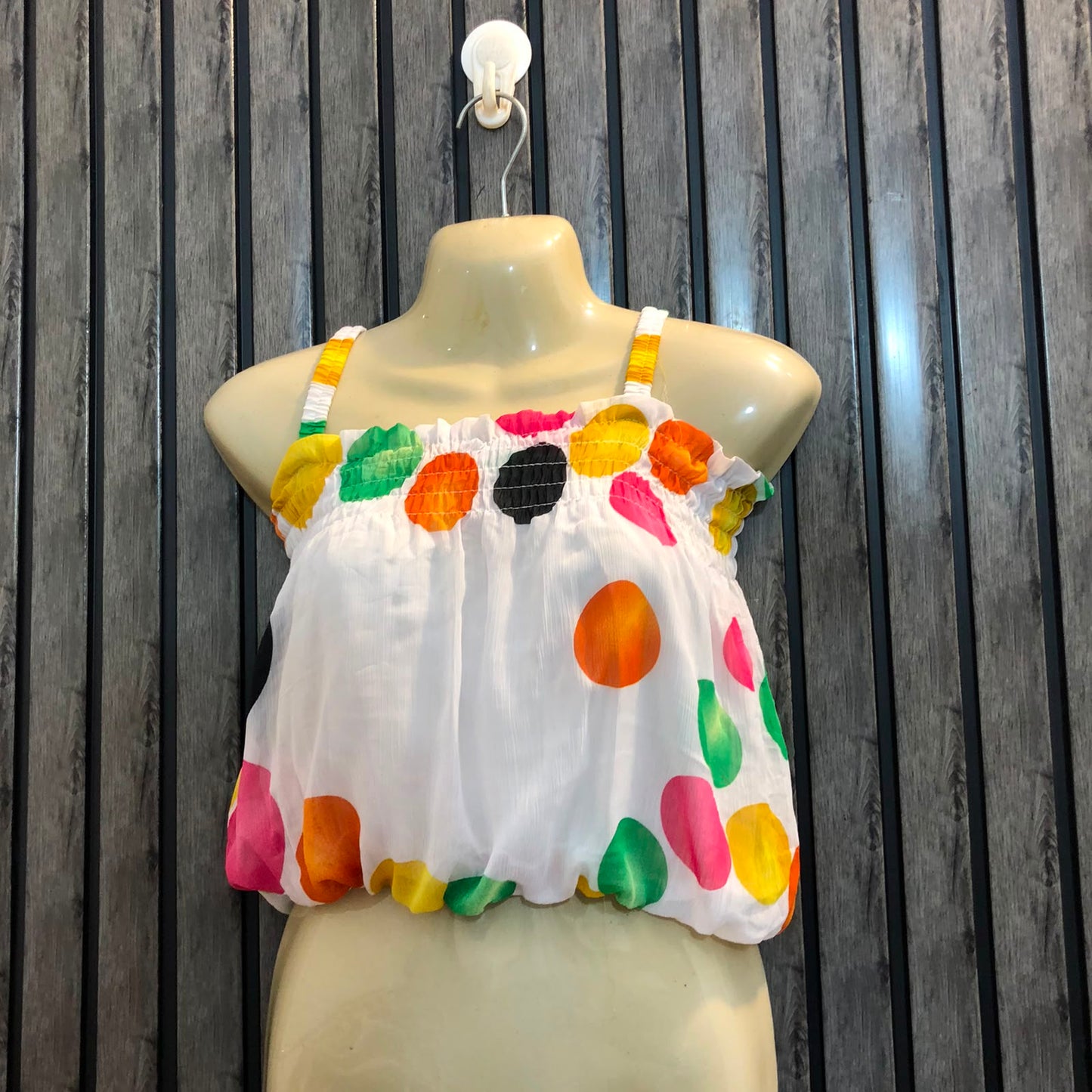 Chest 17  Length 13  Fabric Chiffon Classic & Modern Crop Tops
