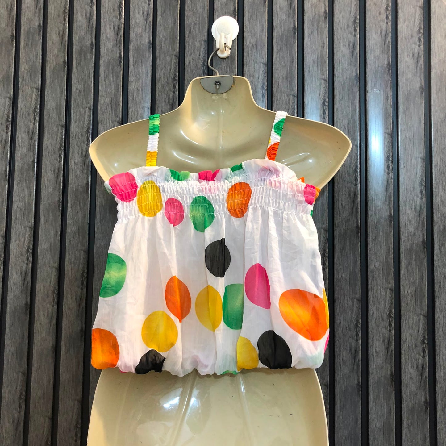 Chest 17  Length 13  Fabric Chiffon Classic & Modern Crop Tops