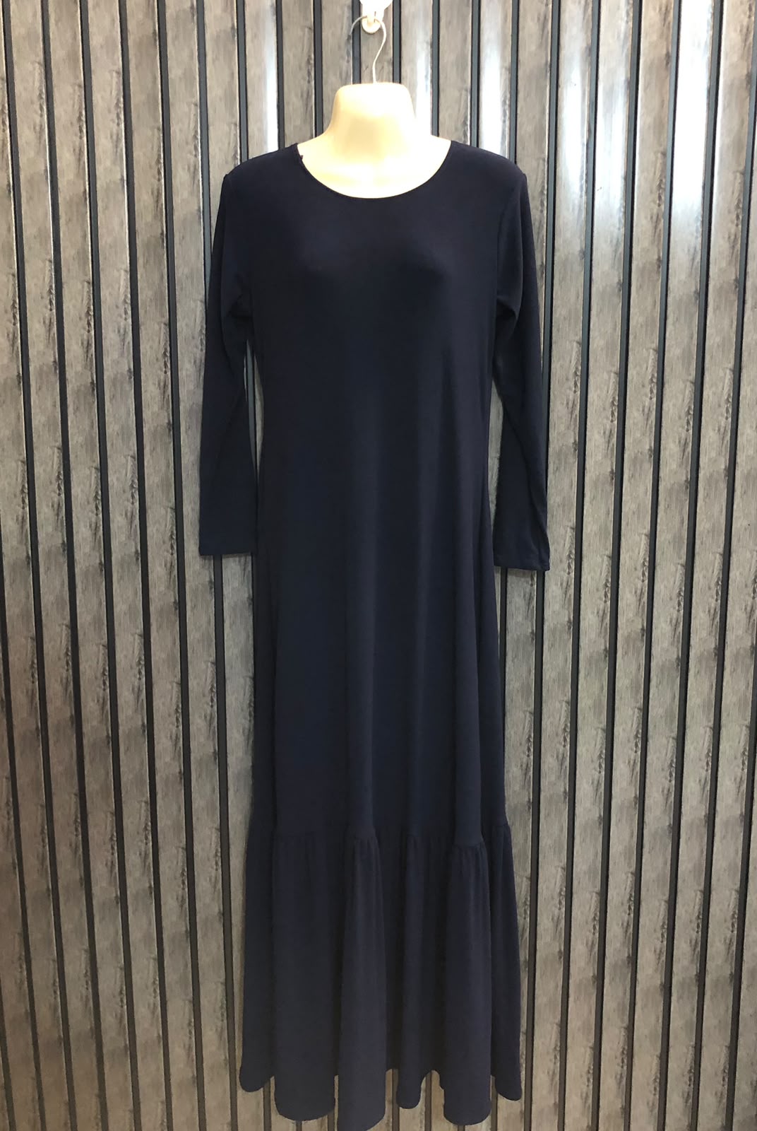 Chest 20  Length 52  Fabric Silk Jersy  Navy Blue Colour Women's Classic Long Maxi Dress