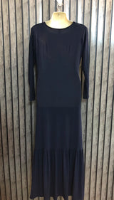 Chest 20  Length 52  Fabric Silk Jersy  Navy Blue Colour Women's Classic Long Maxi Dress
