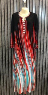 Chest 18  Length 54  Fabric Silk Jersey Casual Western Maxi Dresses for Ladies
