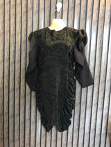 Chest 21  Lenght 34  fabric sleeve chiffon  other Fabric silk jersey  Chic Women's Western Party Mini Dress