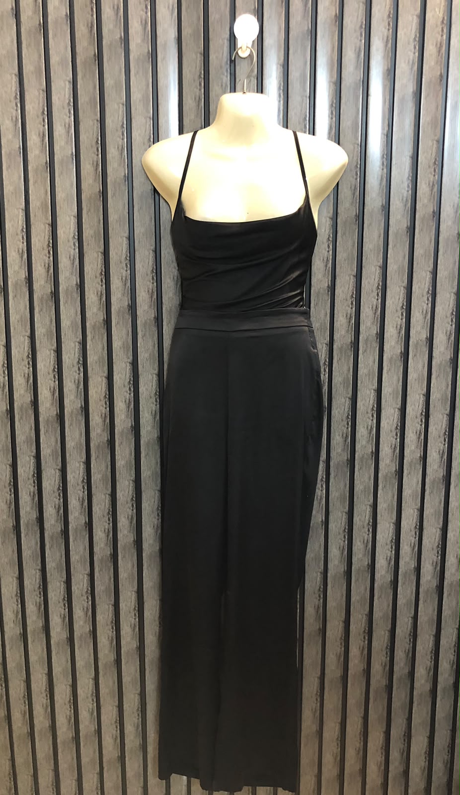Chest 16  Length 52  Fabric Silk Western Black Jumpsuit