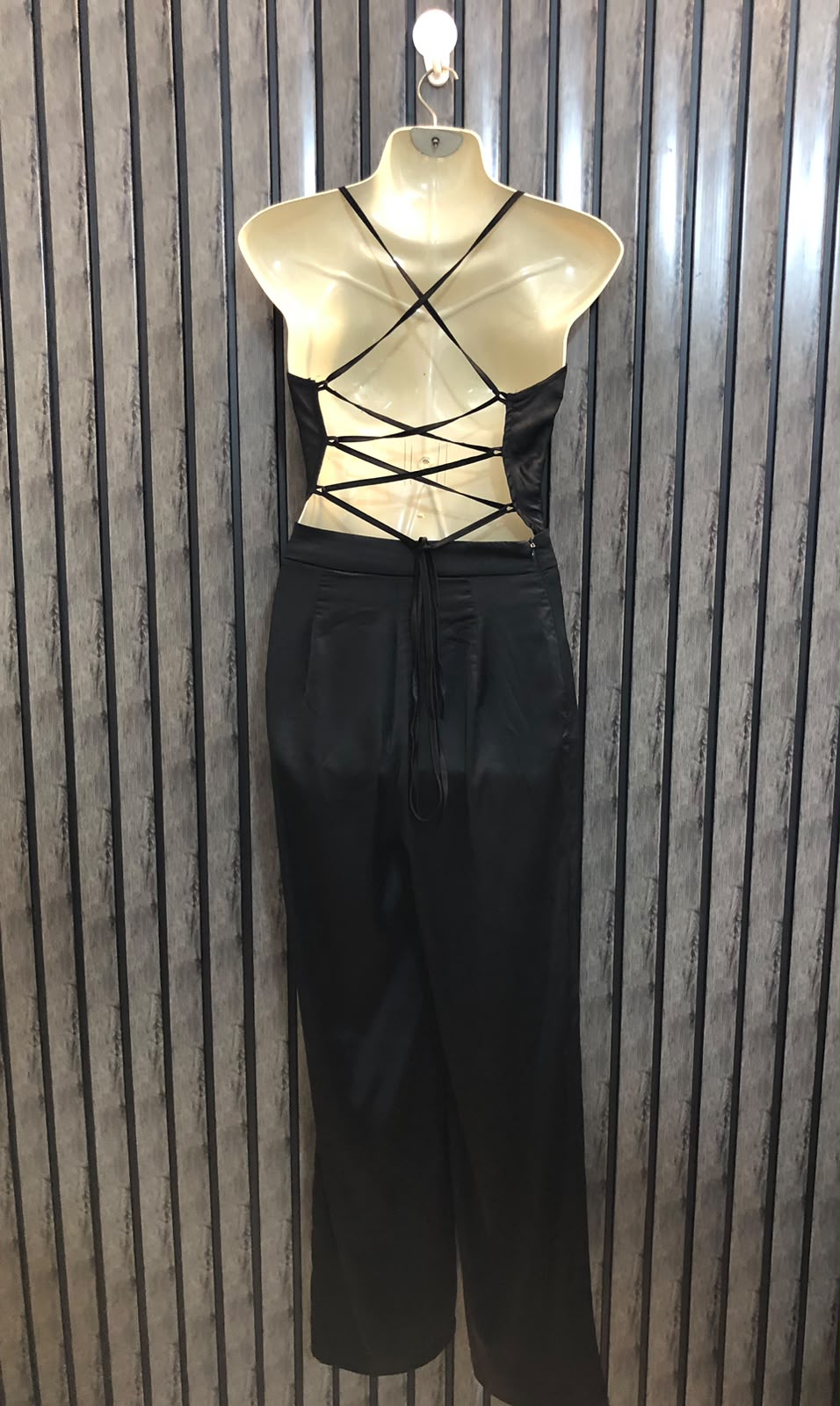 Chest 16  Length 52  Fabric Silk Western Black Jumpsuit