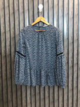 Chest 17  Lenght 24  Fabric chiffon Women's Slim Fit Full Sleeve Top
