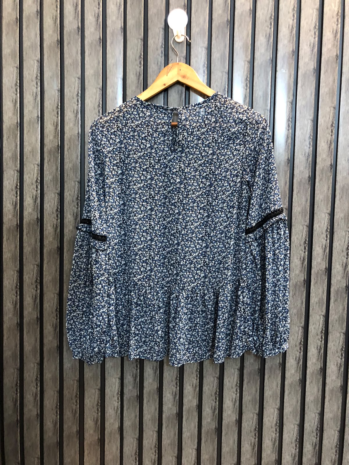 Chest 17  Lenght 24  Fabric chiffon Women's Slim Fit Full Sleeve Top