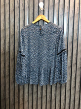 Chest 17  Lenght 24  Fabric chiffon Women's Slim Fit Full Sleeve Top