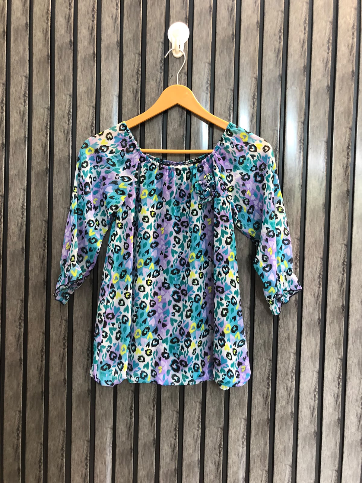 Chest 14  Length 21  Fabric Chiffon Stylish Western Full Sleeve Top for Women