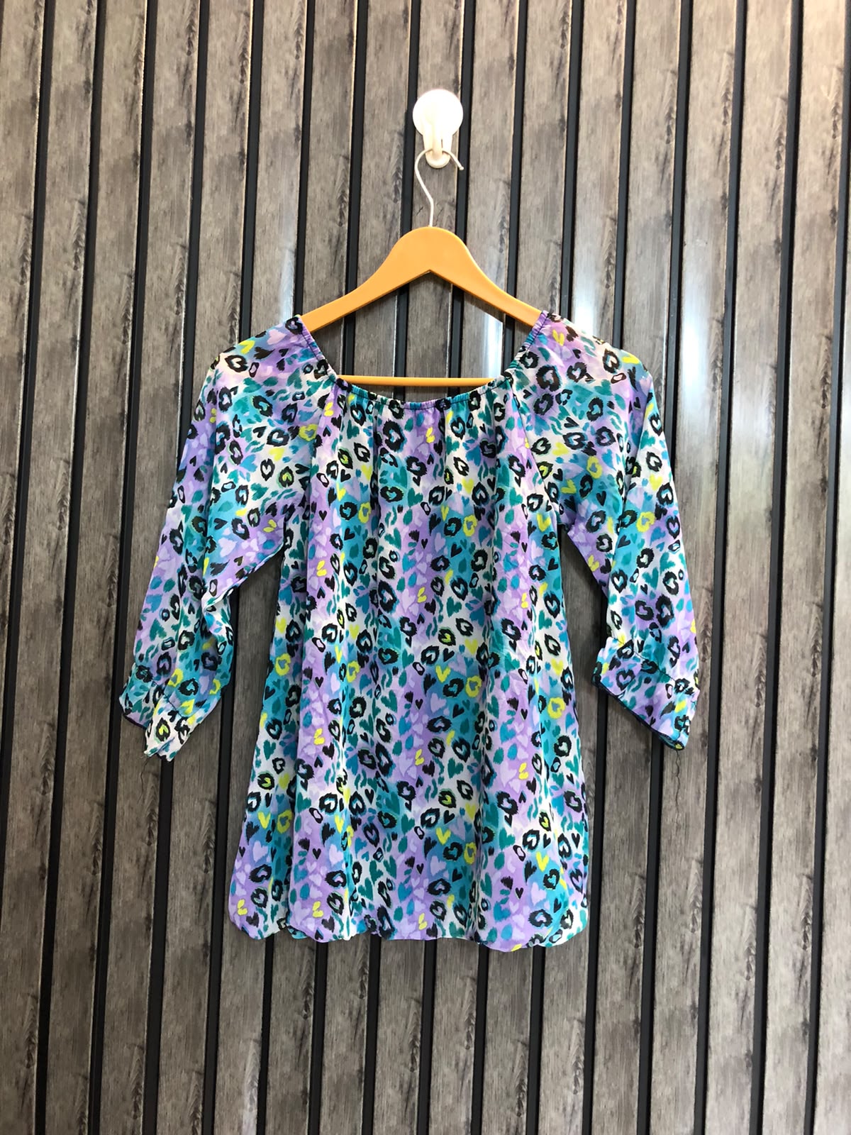 Chest 14  Length 21  Fabric Chiffon Stylish Western Full Sleeve Top for Women