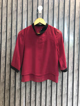 Chest 15  Length 20  Fabric Chiffon Casual Chic Women's Full Sleeve Top