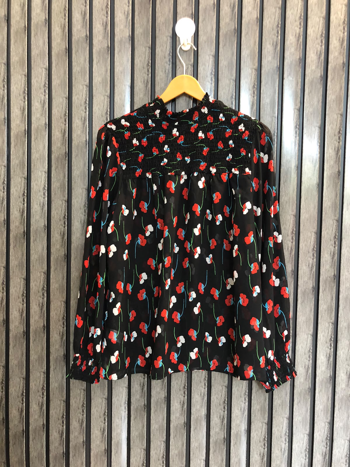 Chest 20  Length 25  Fabric Chiffon Women's Classic Full Sleeve Western Top