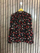 Chest 20  Length 25  Fabric Chiffon Women's Classic Full Sleeve Western Top