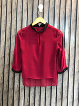 Chest 15  Length 20  Fabric Chiffon Casual Chic Women's Full Sleeve Top