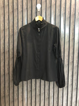 Chest 19  Length 23  Fabric Silk Women's Comfortable Full Sleeve Top