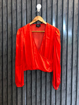 Chest 17  Length 18  Fabric Silk Women's Western Full Sleeve Top