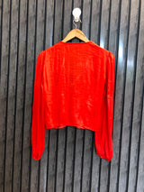 Chest 17  Length 18  Fabric Silk Women's Western Full Sleeve Top