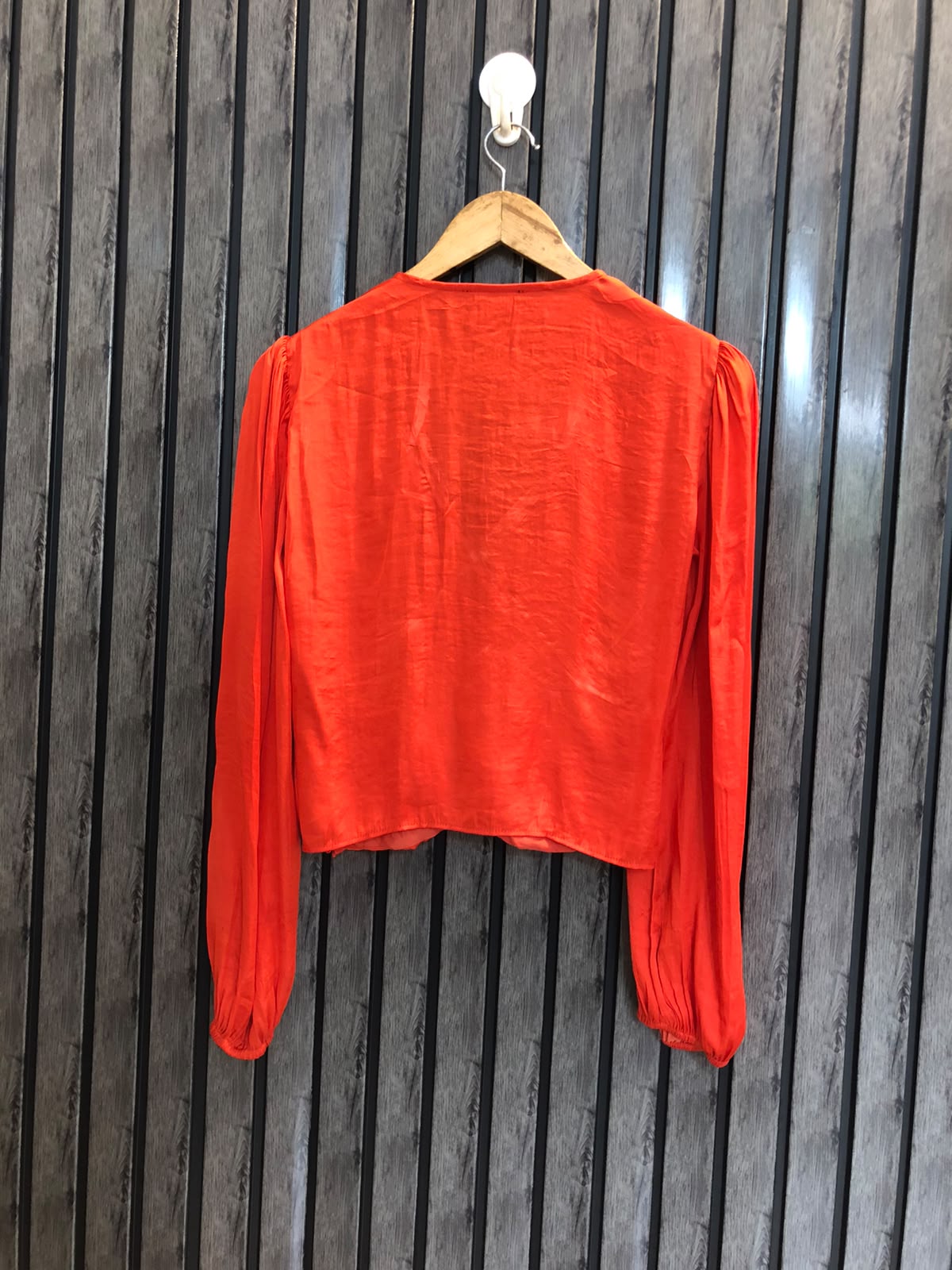 Chest 17  Length 18  Fabric Silk Women's Western Full Sleeve Top