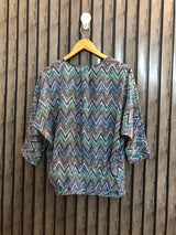 Chest medium  baggy style  Lenght 23  Fabric silk Women’s Branded Long Sleeve Casual Wear Top