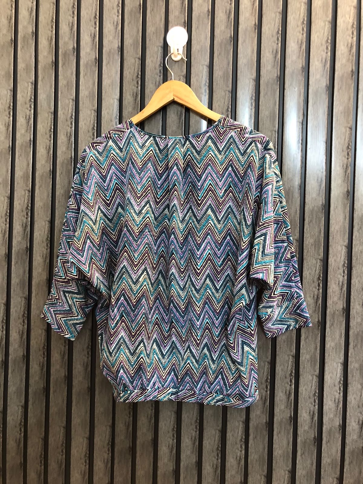Chest medium  baggy style  Lenght 23  Fabric silk Women’s Branded Long Sleeve Casual Wear Top