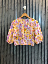 Chest 19  Length 16  Fabric Linen Modern Western Crop Top