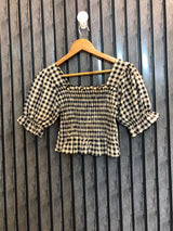 Chest 15  Length 13  Fabric Cotton Silk Premium Fitted Crop Top for Women