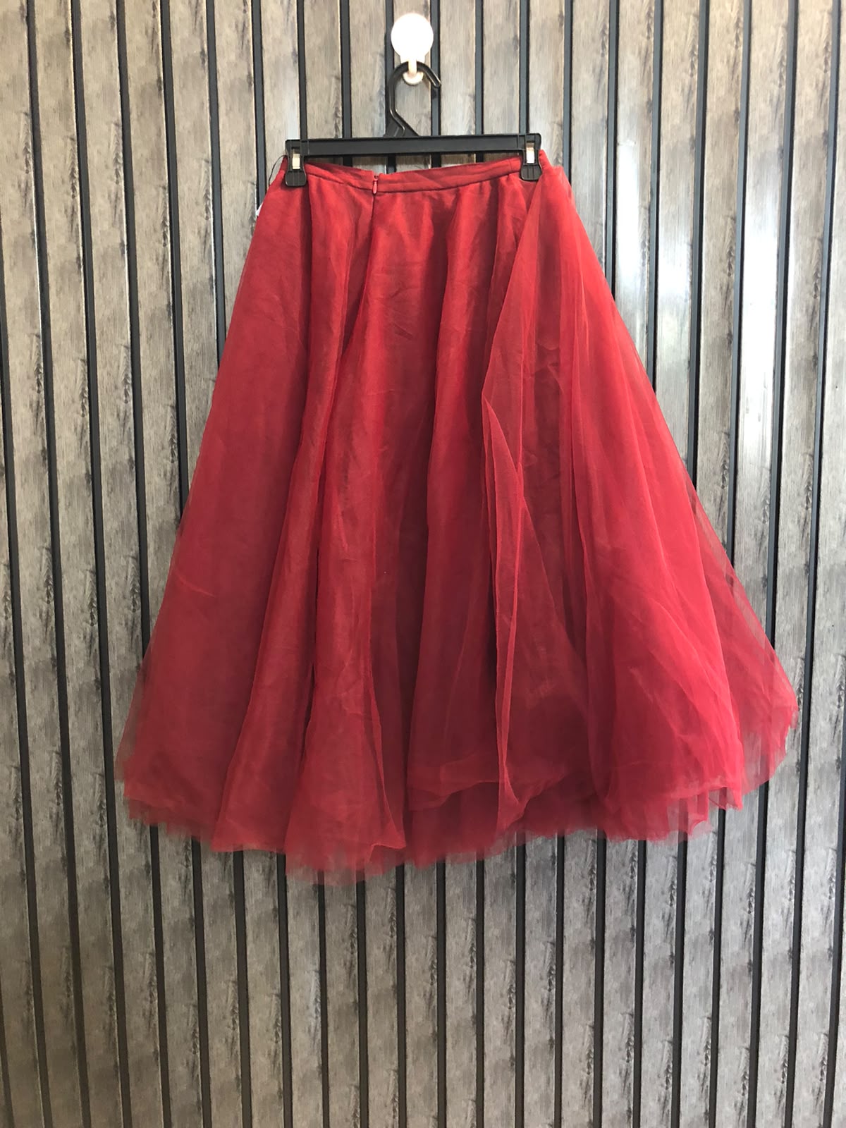 Waist 24  Length 31  Fabric Net and silk Classic Black Pleated Skirt