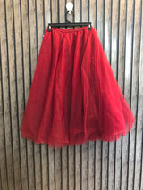 Waist 24  Length 31  Fabric Net and silk Classic Black Pleated Skirt