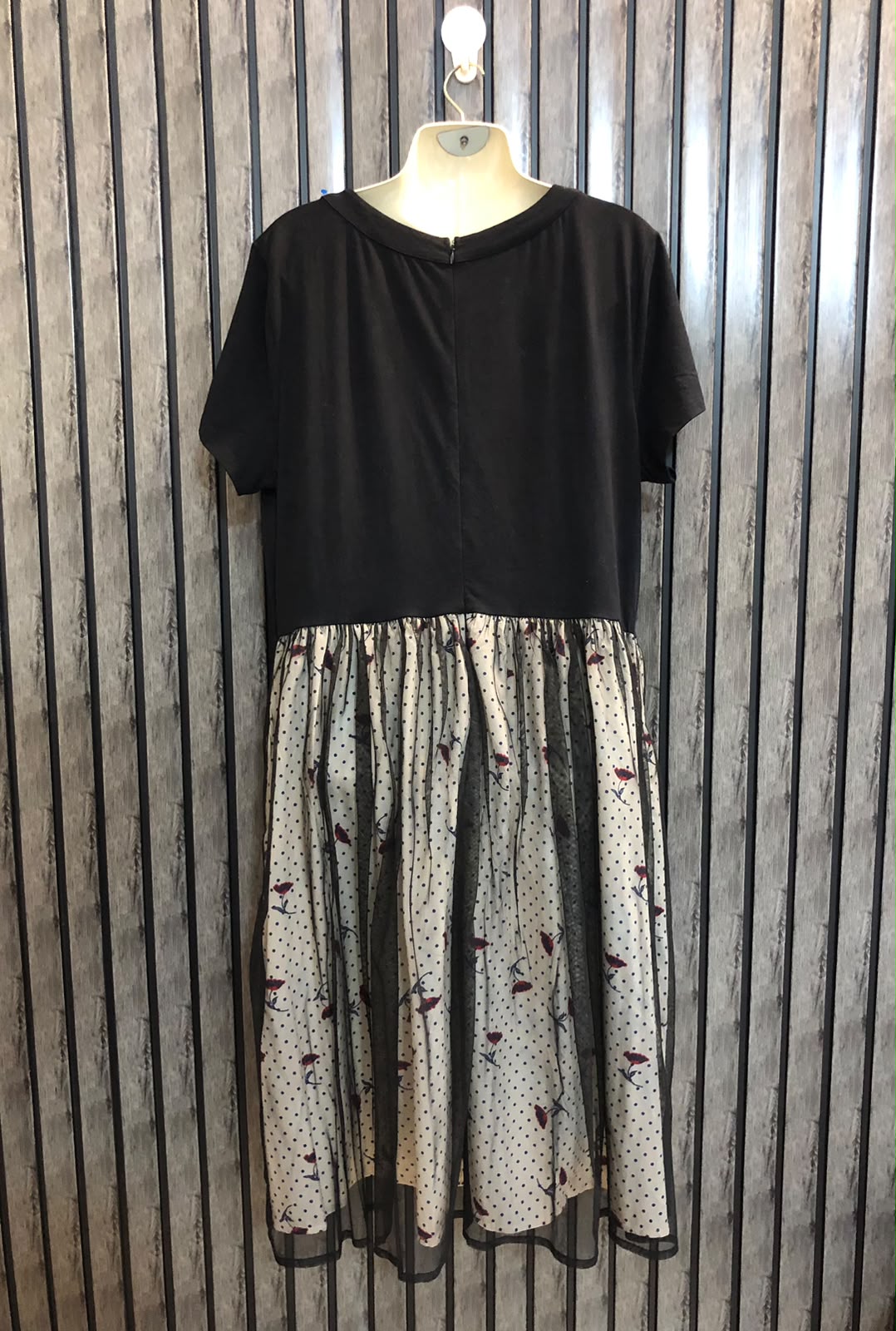 Chest 22  Length 43  Fabric Net and Jersey Women's Trendy Long Maxi