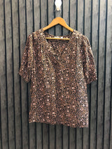 Chest 19   Length 26  Fabric Rayon Western Fashion Women’s Half Sleeve Top