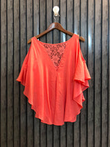 Chest large Length 25  Fabric Cotton Silk Women’s Daily Wear Western Half Sleeve Top
