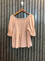 Chest Large Length 22  Fabric Linen Women’s Soft Western Half Sleeve Top