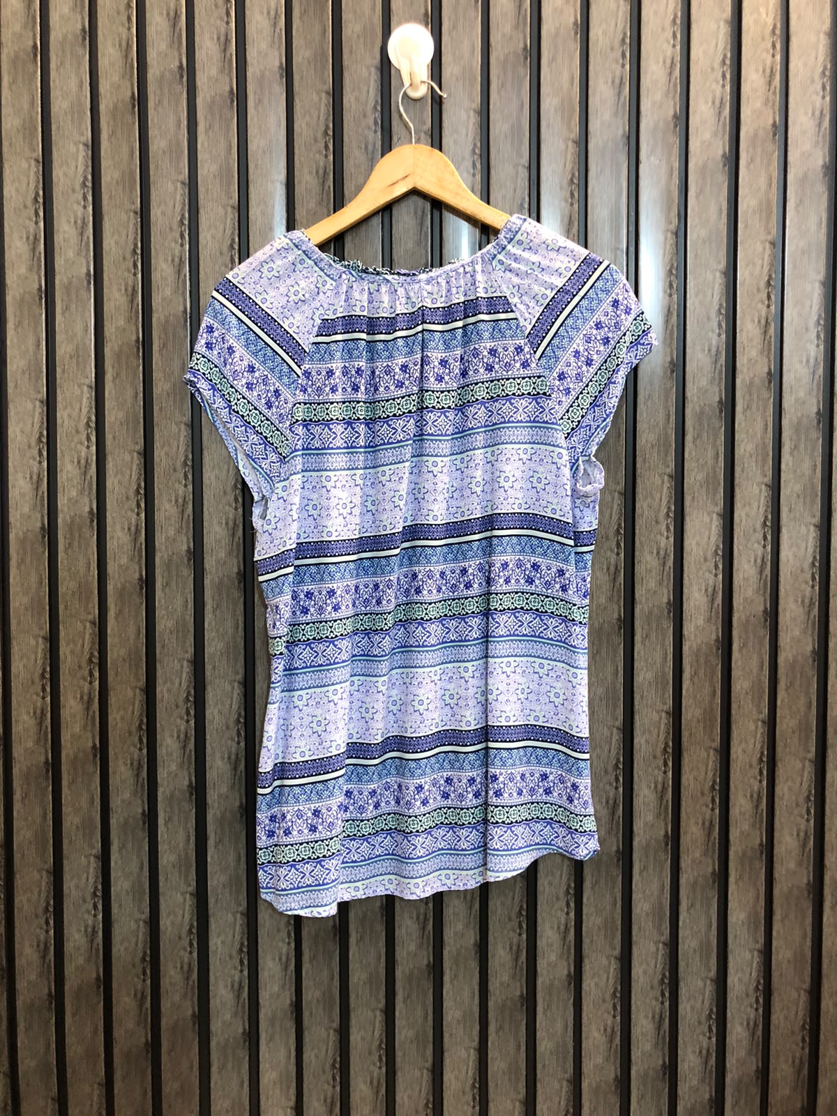 Chest 21 Length 27  Fabric Linen Women’s Everyday Western Half Sleeve Top
