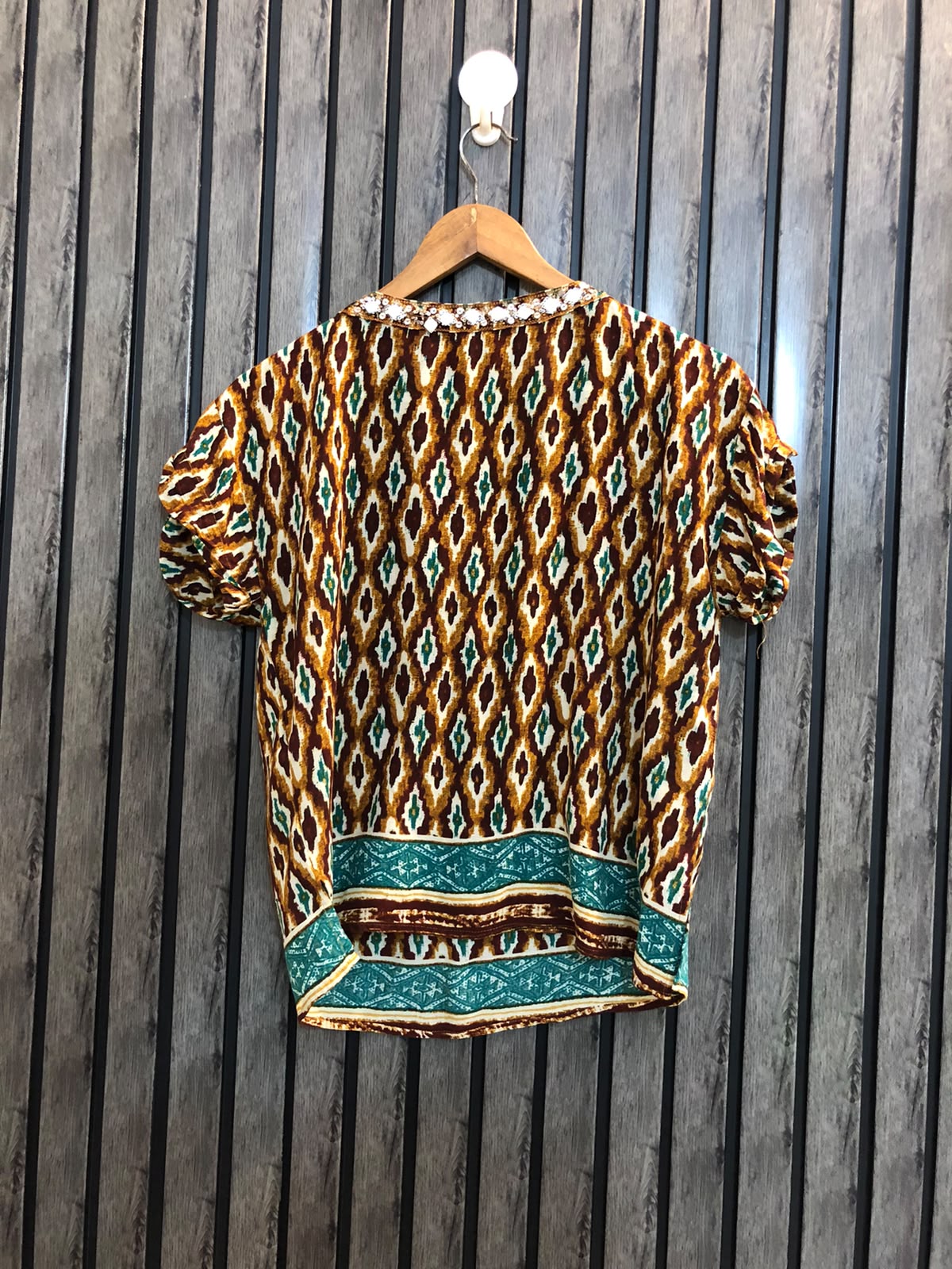 Chest 17 Length 20 Fabric Linen Women’s Classic Half Sleeve Western T-Shirt