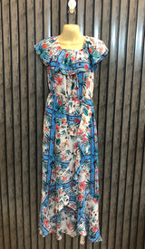 Chest 18  Length 41 to 52  Fabric Chiffon Women’s Luxury Long Maxi Dress