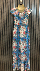 Chest 18  Length 41 to 52  Fabric Chiffon Women’s Luxury Long Maxi Dress