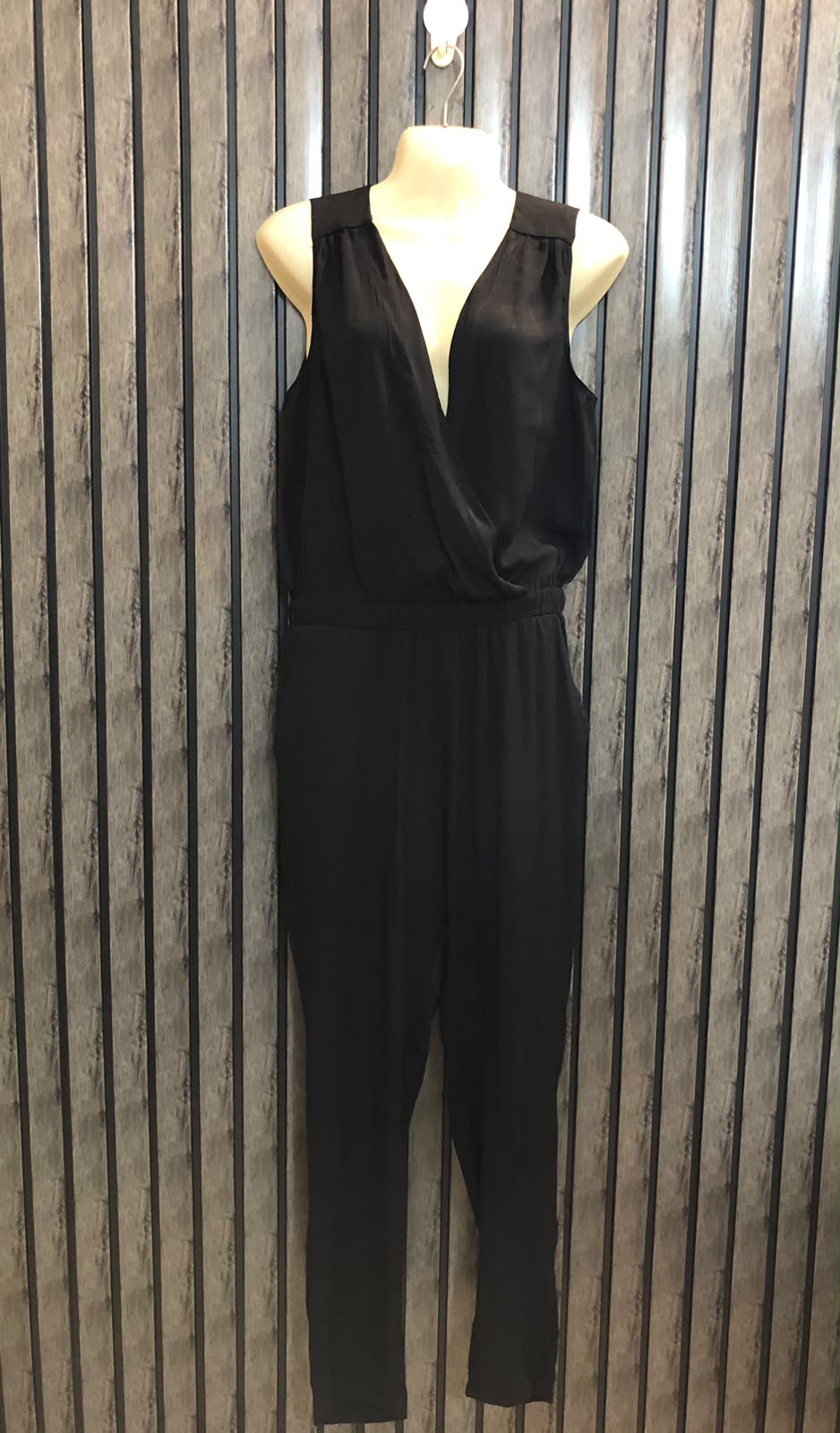 Chest 19  Length 53  Fabric Cotton Silk  Western Black  Jumpsuit