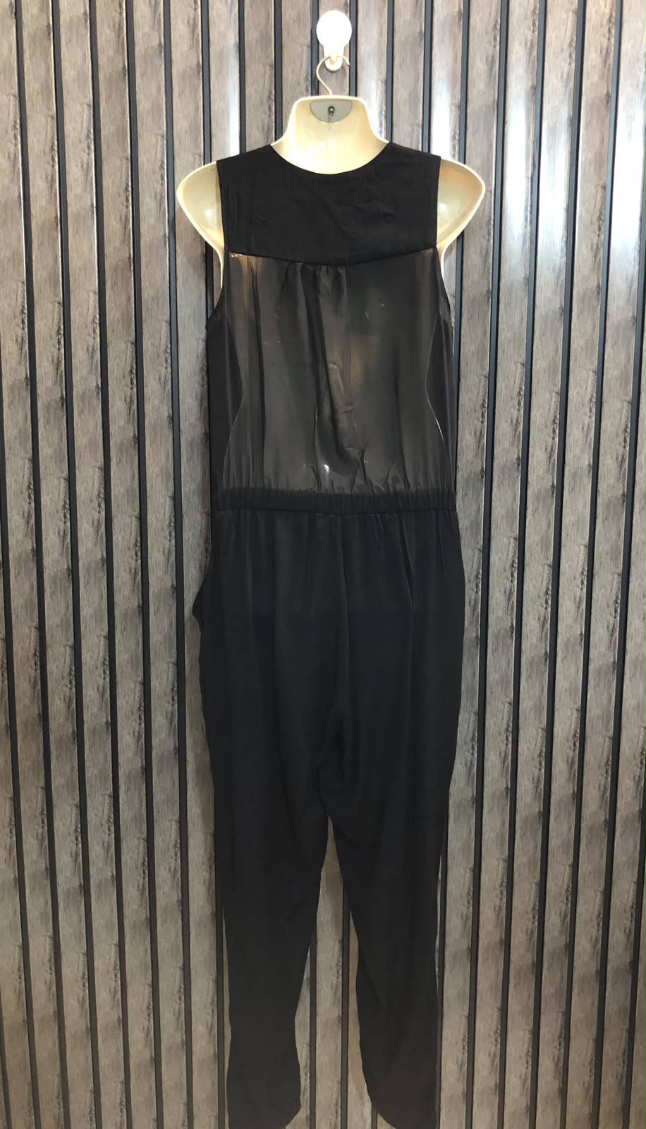 Chest 19  Length 53  Fabric Cotton Silk  Western Black  Jumpsuit