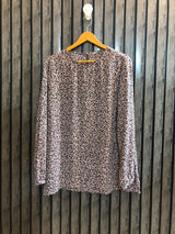 Chest 22  Length 27  Fabric Chiffon Women's Chic Full Sleeve Top
