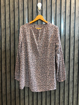 Chest 22  Length 27  Fabric Chiffon Women's Chic Full Sleeve Top