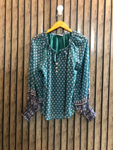 Chest 21  Length 26  Fabric Chiffon Women's Elegant Western Top