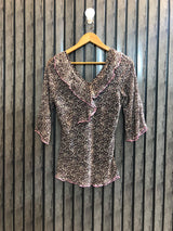 Chest 17  Length 25  Fabric Chiffon Women's Modern Full Sleeve Top