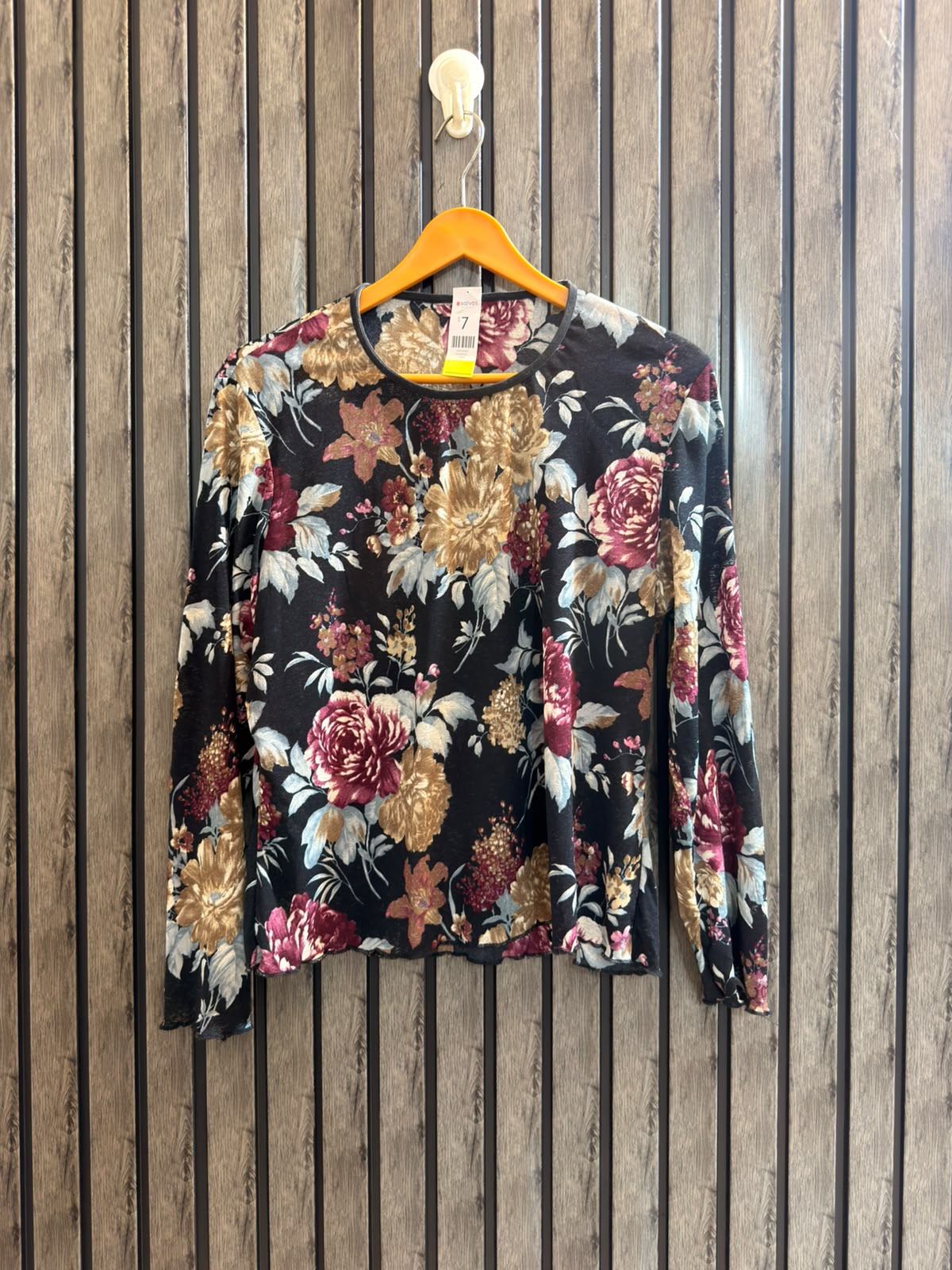 Chest 20   Length 22  Fabric Silk Jersey Women's Statement Full Sleeve Top