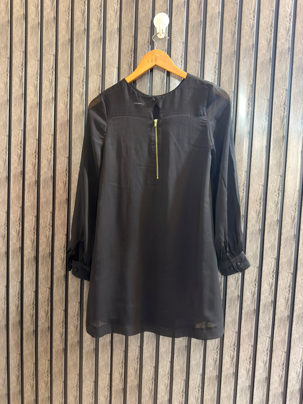 Chest 17   Length 31  Fabric Chiffon Women's Everyday Full Sleeve Top
