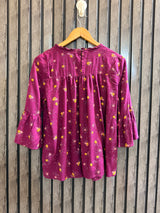 Chest 17  Lenght 25  Fabric linen Women’s Full Sleeves Top