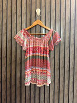 Chest 20  Lenght 23  Fabric Rayon Chic Half Sleeve Tops