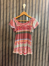 Chest 20  Lenght 23  Fabric Rayon Chic Half Sleeve Tops