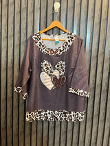 Chest23  Lenght 28  Fabric silk Western Style Women’s Long Sleeve Top