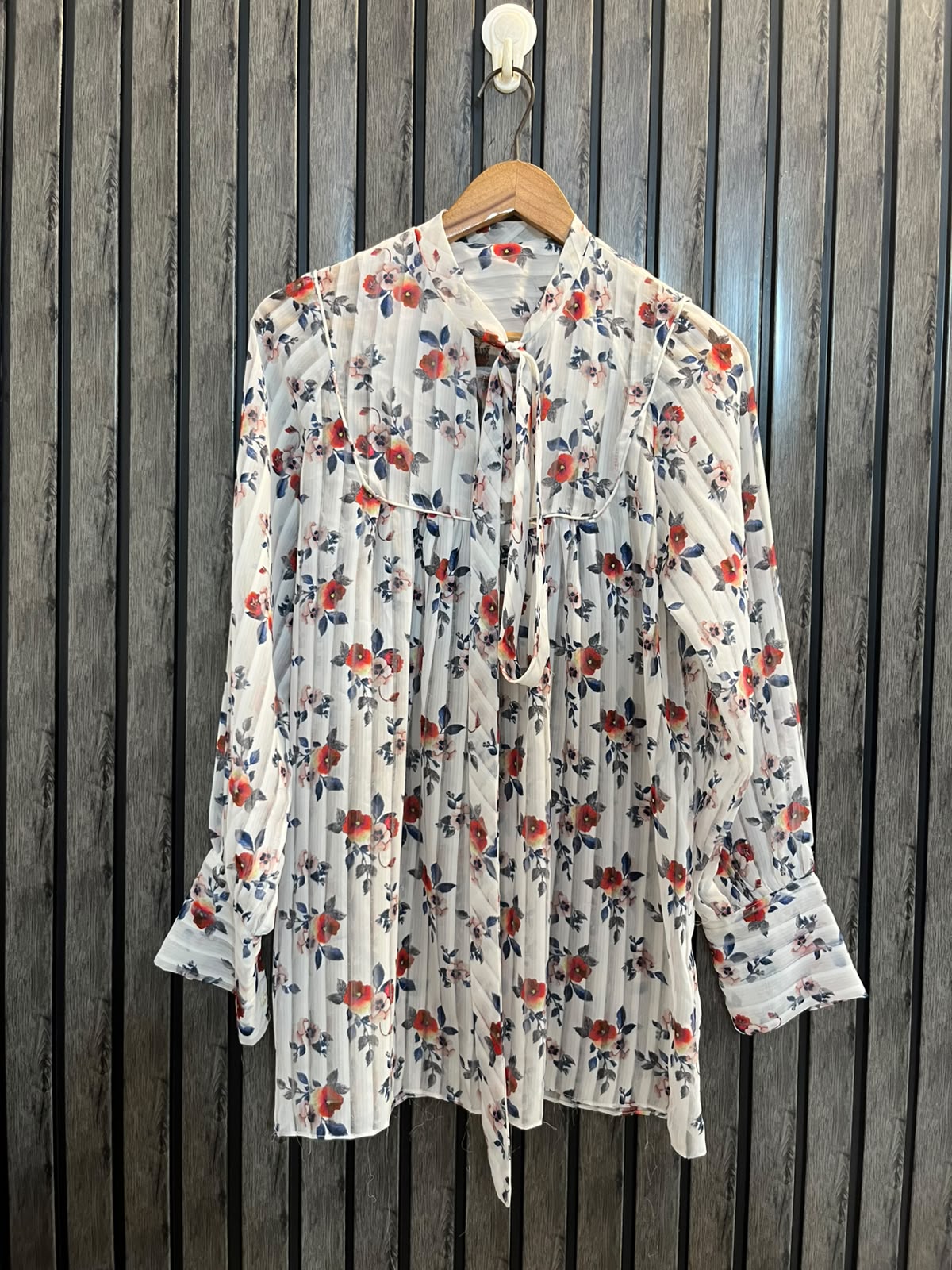Chest 19  Lenght 29  Fabric chiffon Women’s Branded Casual Full Sleeve Top