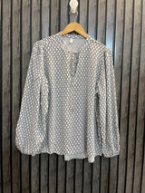 Chest 22  Lenght 26  Fabric linen Women’s Modern Western Full Sleeve Top