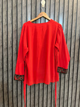 Chest 21  Lenght 27  Fabric chiffon Women’s Western Branded Full Sleeve Top